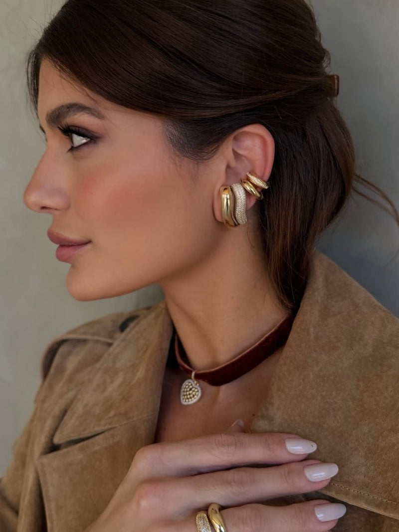 Ari Cânovas - Choker Lully Veludo & Brinco Ear Hook Rebeca - Piuka