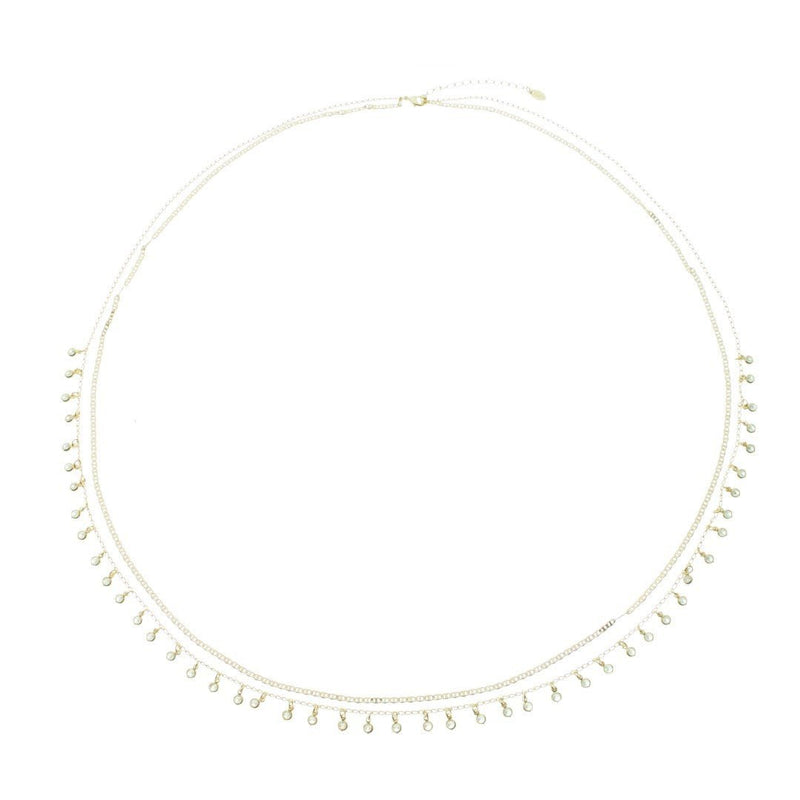 Belly Chain Duas Voltas Paola Zircônias Folheado a Ouro 18k - Piuka