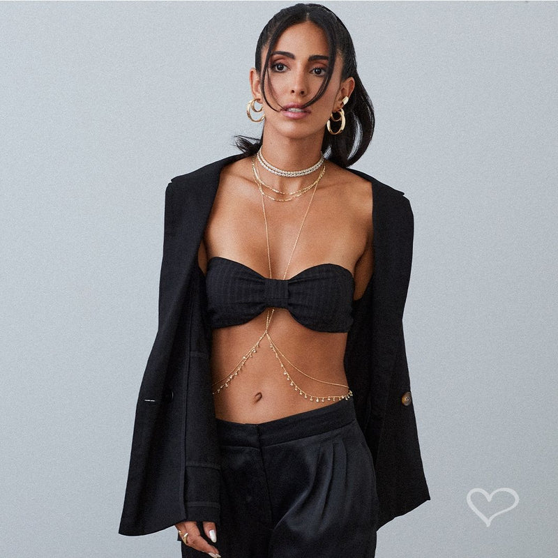 Body Chain Gipsy Mini Zircônias Folheado a Ouro 18k - Piuka