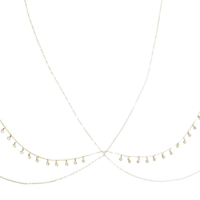 Body Chain Gipsy Mini Zircônias Folheado a Ouro 18k
