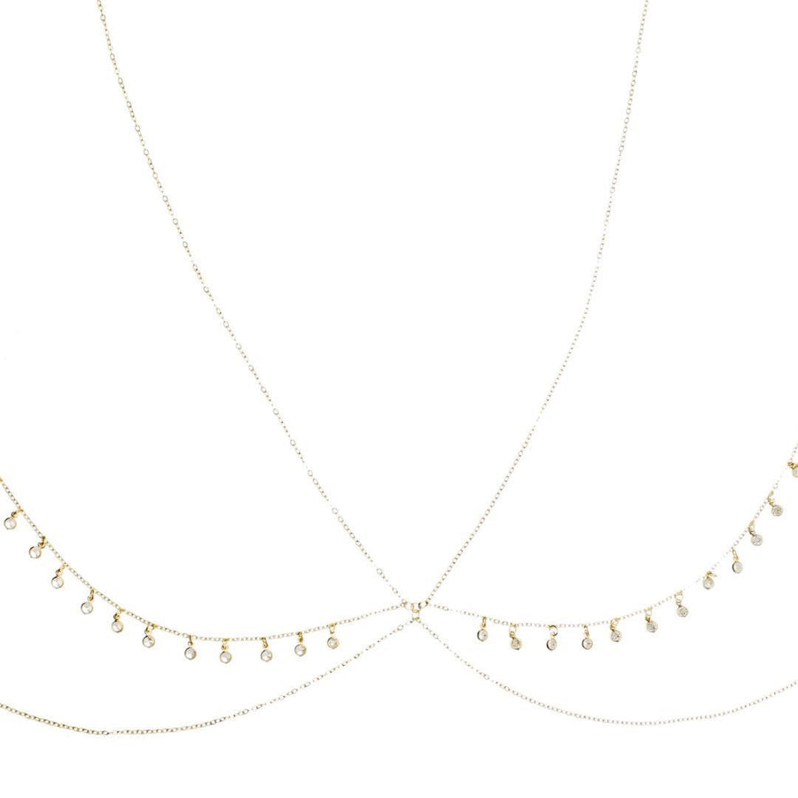 Body Chain Gipsy Mini Zircônias Folheado a Ouro 18k - Piuka