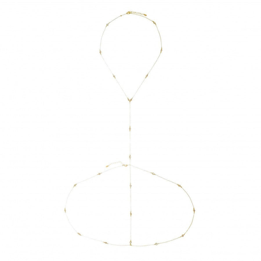 Body Chain Piuka Sienna Zircônias Folheado a Ouro 18k - Piuka