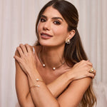 Bracelete Amélie Pérolas Folheado à Ouro 18k - Piuka