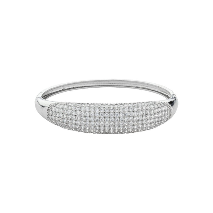 Bracelete Bold Ivana Zircônias Folheado em Ródio Branco