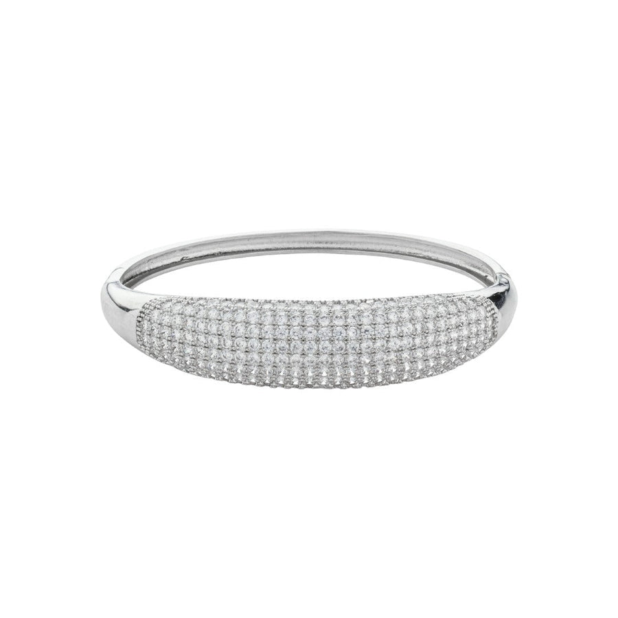 Bracelete Bold Ivana Zircônias Folheado em Ródio Branco - Piuka