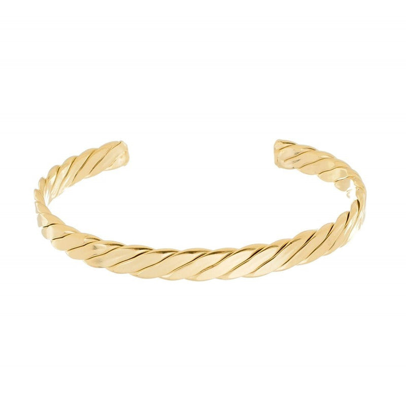 Bracelete Feminino Folheado a Ouro 18k Torcido Olivia - Piuka