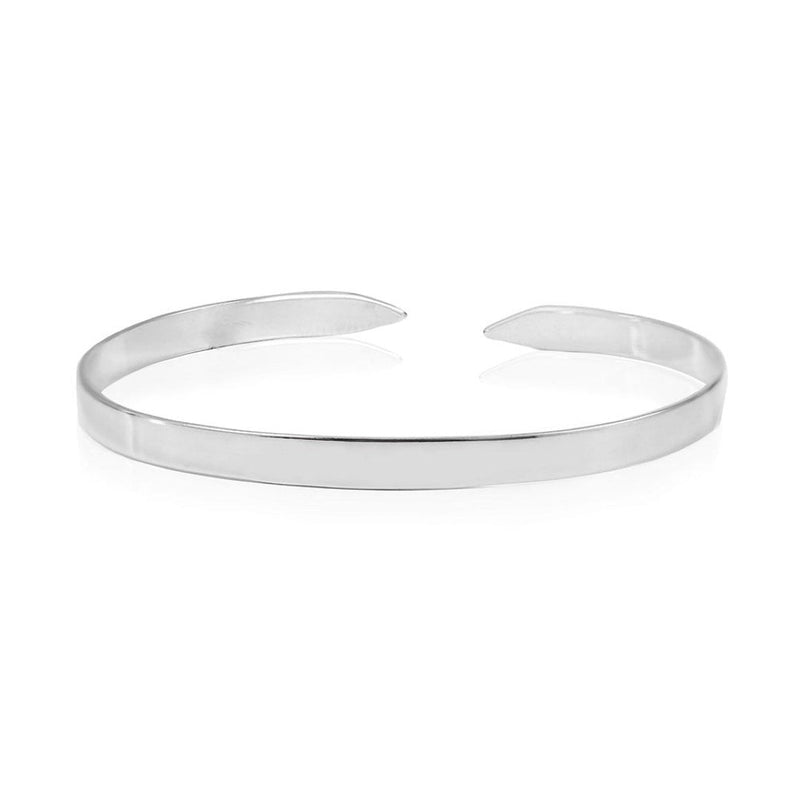 Bracelete Feminino Folheado em Ródio Branco Liso Bia - Piuka