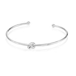 Bracelete Feminino Folheado em Ródio Branco Nó Manu - Piuka