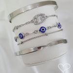 Bracelete Feminino Folheado em Ródio Branco Torcida Caly - Piuka