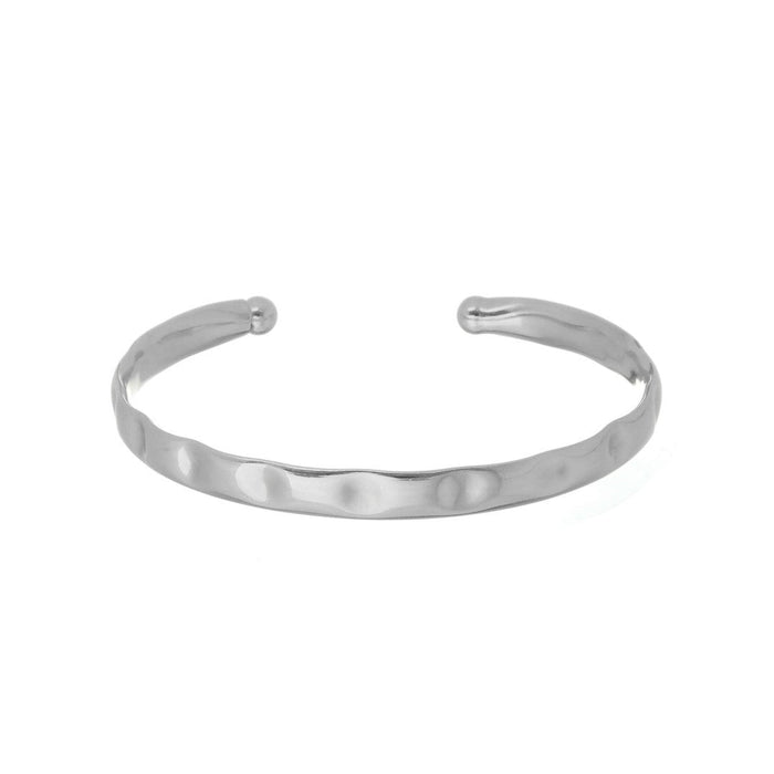 Bracelete Feminino Folheado em Ródio Branco Trabalhado Elise