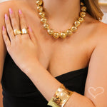 Bracelete Largo Hadassa Dourado - Piuka