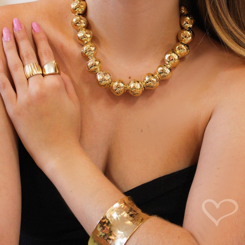 Bracelete Largo Hadassa Dourado - Piuka