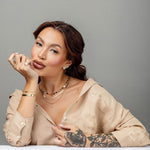 Bracelete Léa Folheado a Ouro 18k - Piuka