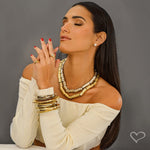 Bracelete Metal Georgia Folheado a Ouro 18k - Piuka