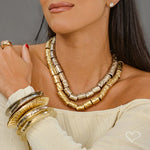 Bracelete Metal Georgia Folheado a Ouro 18k - Piuka