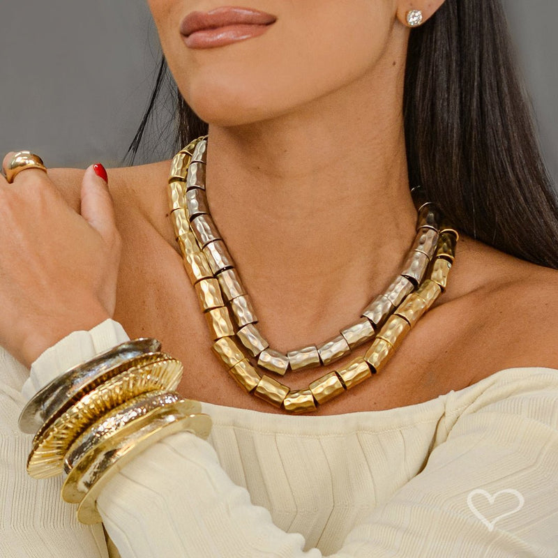 Bracelete Metal Georgia Folheado a Ouro 18k - Piuka