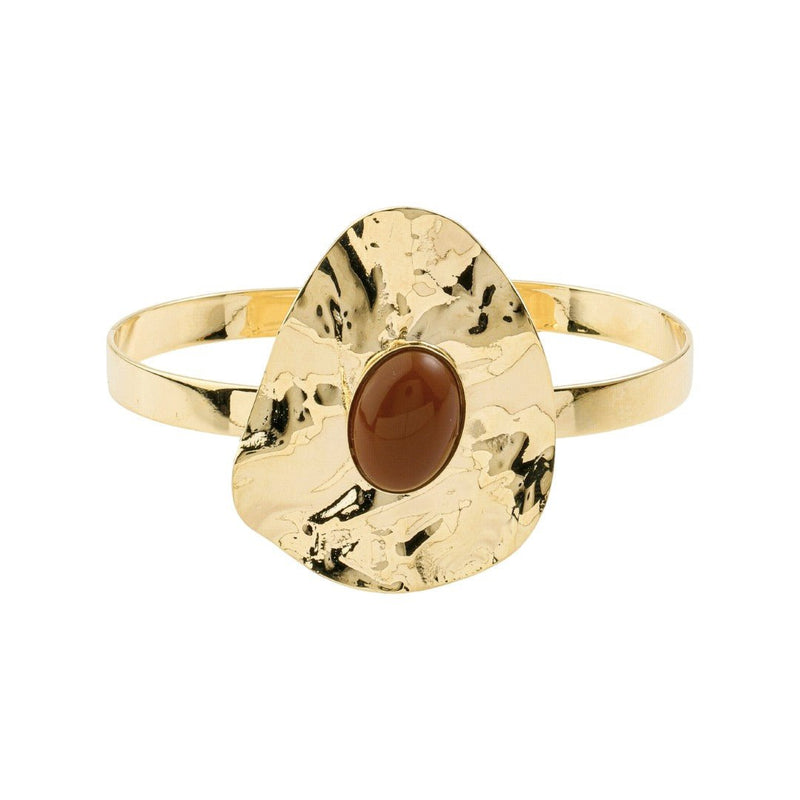 Bracelete Orgânico Emma Marrom Folheado a Ouro 18k - Piuka