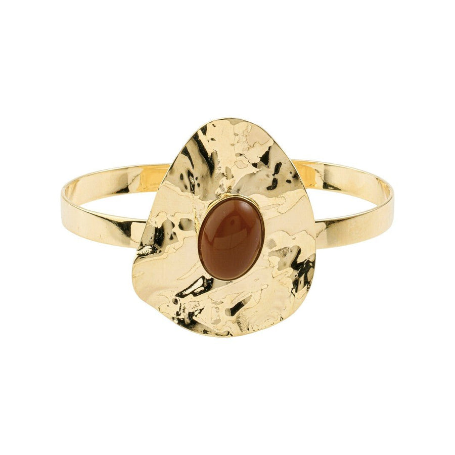 Bracelete Orgânico Emma Marrom Folheado a Ouro 18k - Piuka