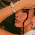 Bracelete Pérolas de Água Doce Maya Folheado a Ouro 18k - Piuka