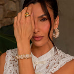 Bracelete Pérolas de Água Doce Maya Folheado a Ouro 18k - Piuka