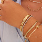 Bracelete Personalizado Nome Zircônias Folheado a Ouro 18k - Piuka
