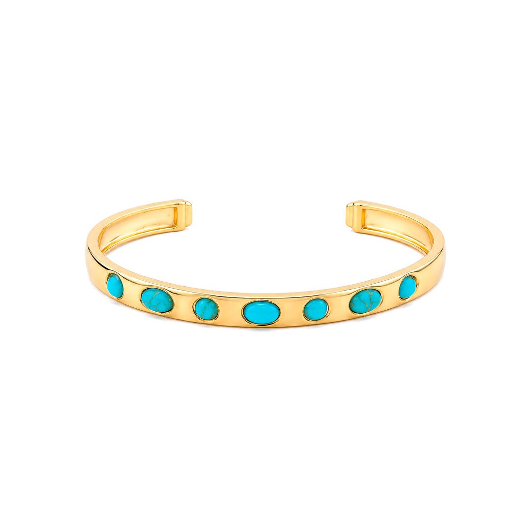 Bracelete Stefani Turquesa Folheado a Ouro 18k - Piuka