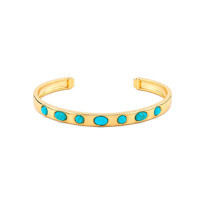 Bracelete Stefani Turquesa Folheado a Ouro 18k