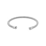 Bracelete Texturizado Brenda Folheado em Ródio Branco - Piuka