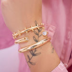 Bracelete Tubo Nicole Folheado a Ouro 18k - Piuka