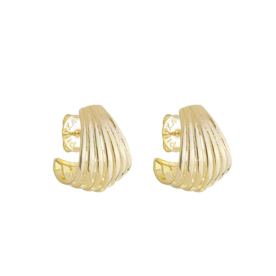Brinco Argola Gota Luana Texturizado Folheado a Ouro 18k - Piuka