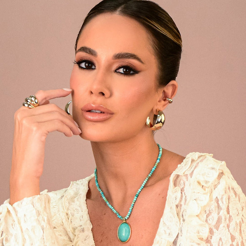 Brinco Argola M Sabrina Folheada a Ouro 18k - Piuka