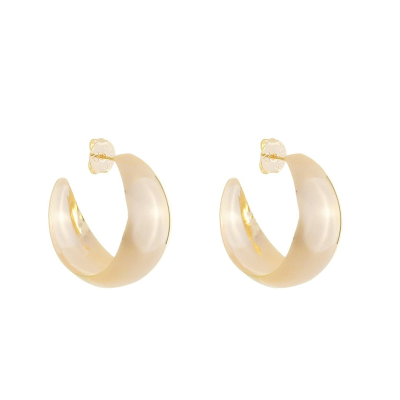 Brinco Argola M Sabrina Folheada a Ouro 18k - Piuka