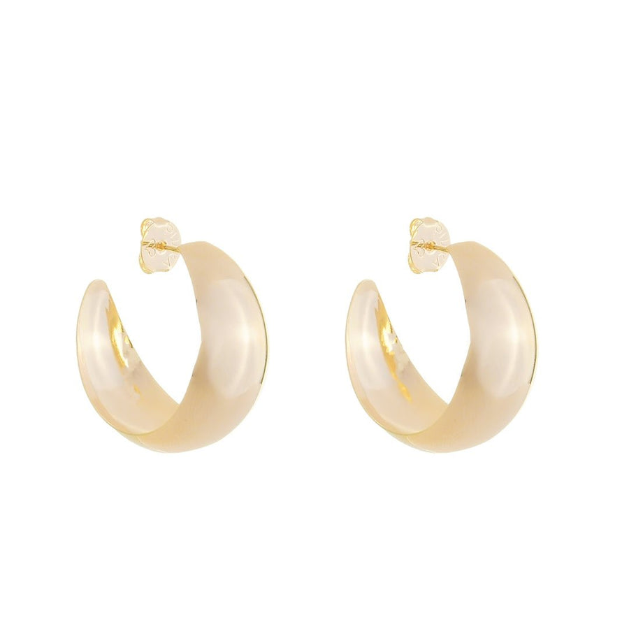Brinco Argola M Sabrina Folheada a Ouro 18k - Piuka