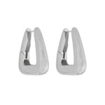 Brinco Argola Triangular Emily G Folheado em Ródio Branco - Piuka