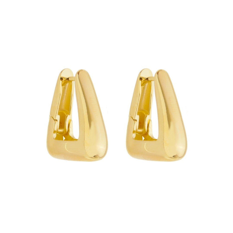 Brinco Argola Triangular Emily P Folheado a Ouro 18k - Piuka