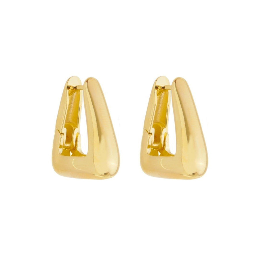 Brinco Argola Triangular Emily P Folheado a Ouro 18k - Piuka