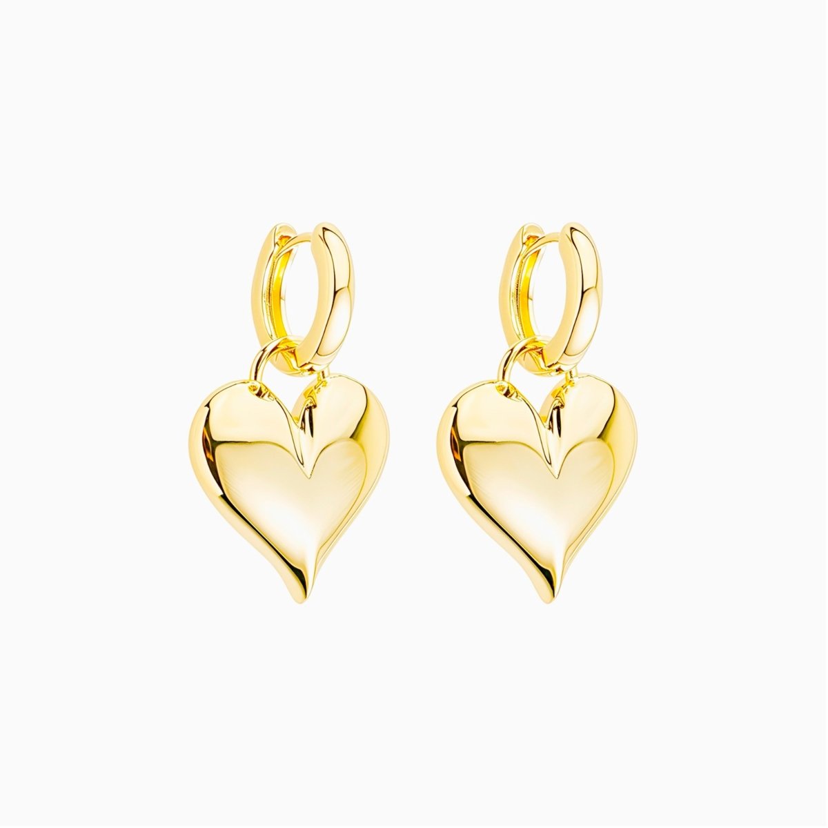 Brinco Argolinha Coração Cléo Folheado a Ouro 18k - Piuka