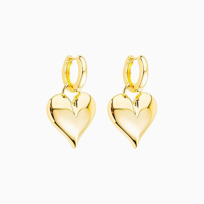 Brinco Argolinha Coração Cléo Folheado a Ouro 18k