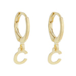 Brinco Argolinha de Letra/inicial Folheada a Ouro 18k - Piuka