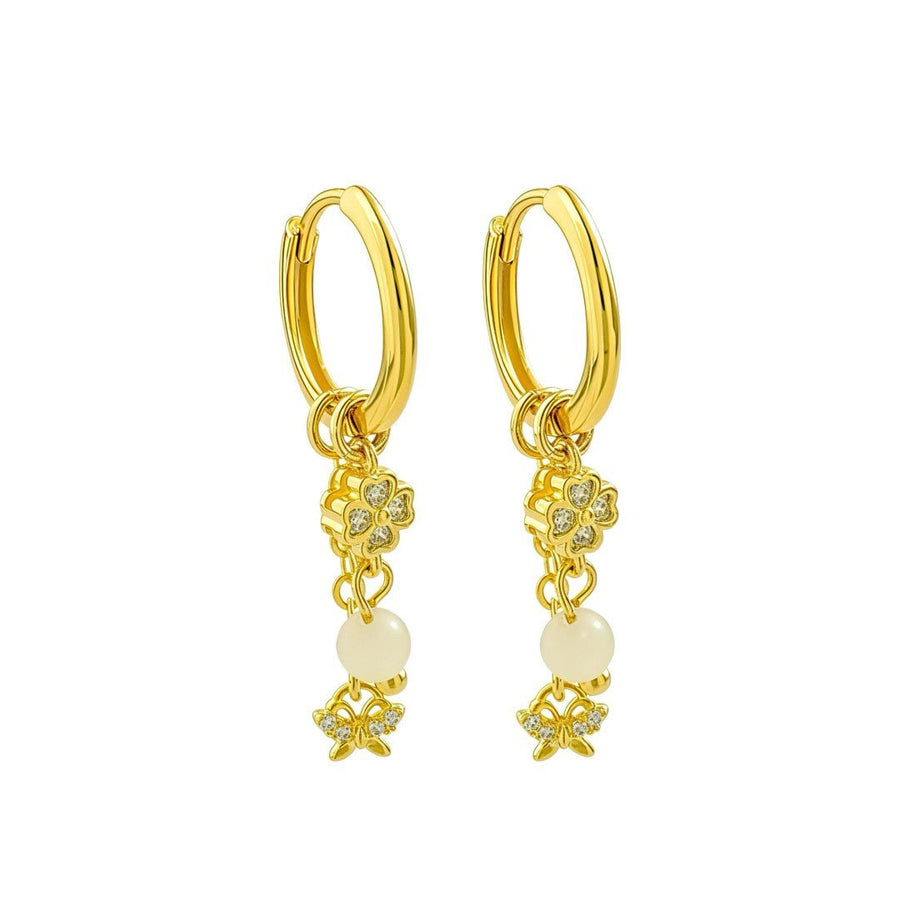 Brinco Argolinha Fê Pingentes Folheado a Ouro 18k - Piuka