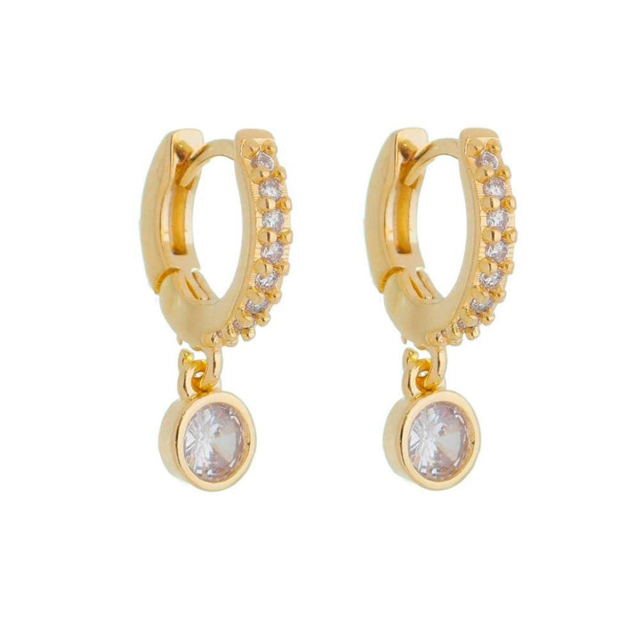 Brinco Argolinha Filipa Zircônia e Ponto de Luz Folheado a Ouro 18k - Piuka