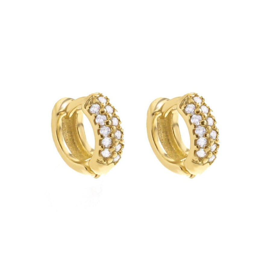 Brinco Argolinha Lya 3 Fileiras Zircônias Cravejadas Folheado a Ouro 18k - Piuka