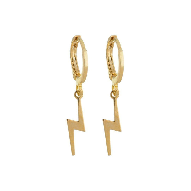 Brinco Argolinha Mini Raio Folheado a Ouro 18k - Piuka