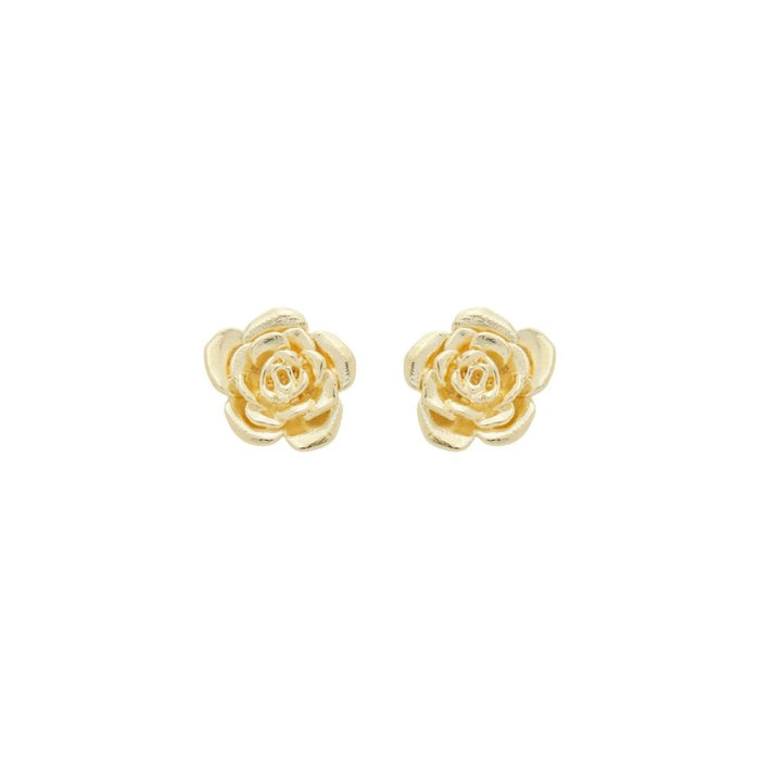 Brinco Aurora Rosa Metal Folheado a Ouro 18k