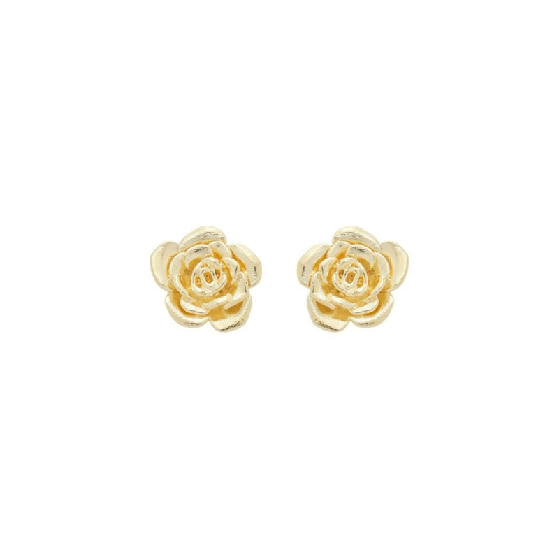 Brinco Aurora Rosa Metal Folheado a Ouro 18k - Piuka