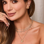 Brinco Aurora Rosa Metal Folheado a Ouro 18k - Piuka