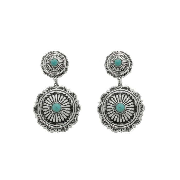 Brinco Boho Audrey Turqueza Prata