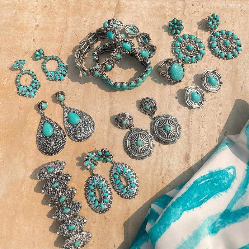 Brinco Boho Nala Turqueza Prata - Piuka