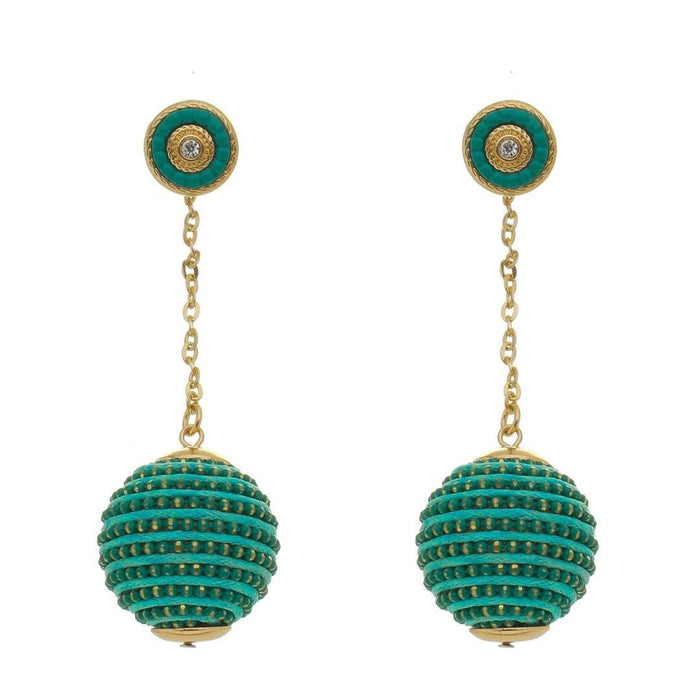 Brinco Bola Fio Verde Maria Clara