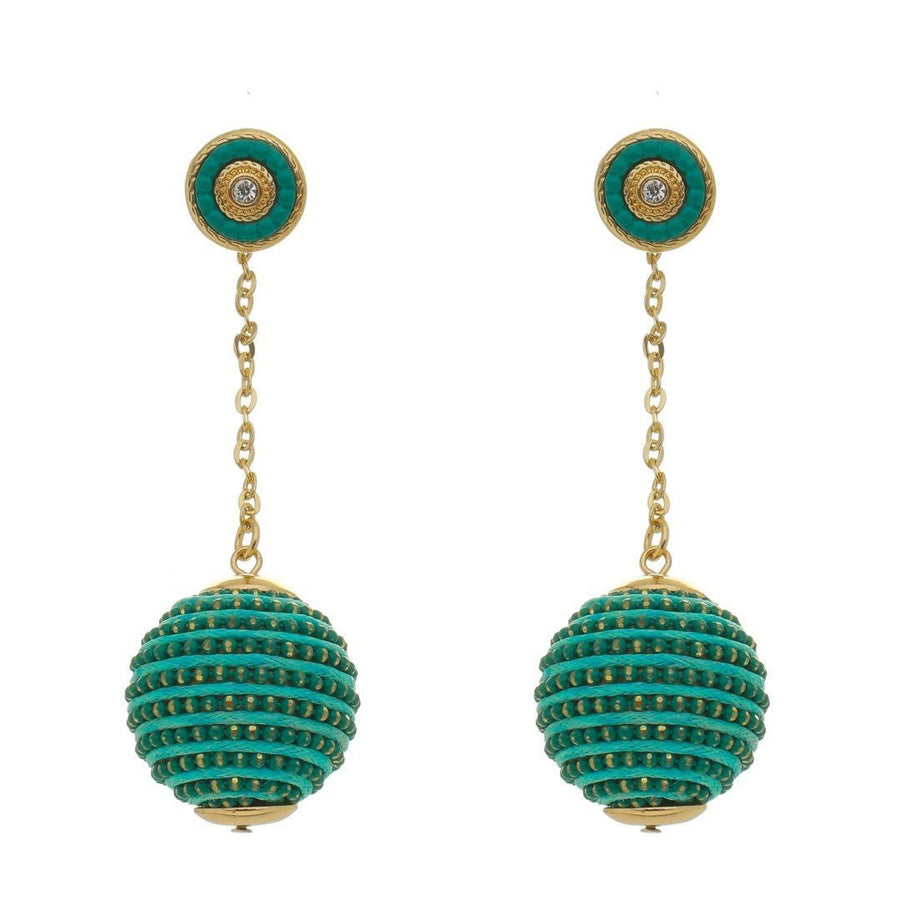 Brinco Bola Fio Verde Maria Clara - Piuka